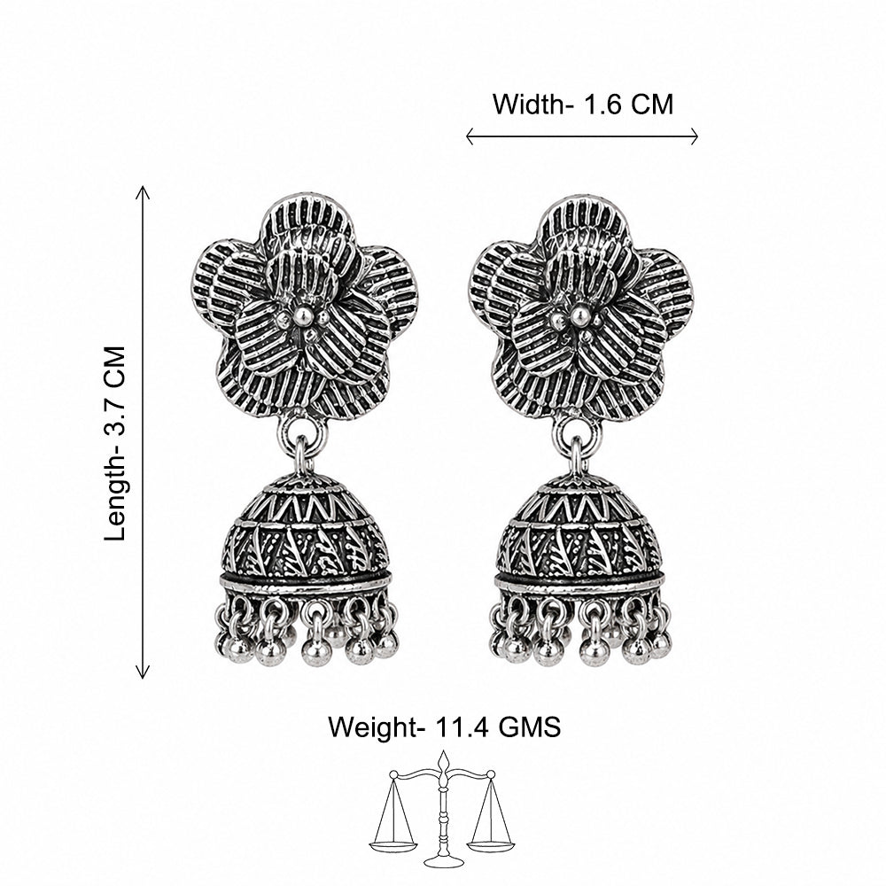 Antique Floral Jhumka Earrings