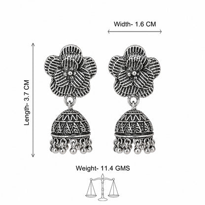 Antique Floral Jhumka Earrings