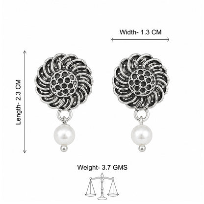 Antique Floral Pearl Drop Earrings