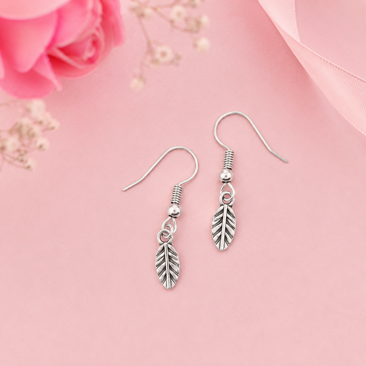 Little Leaf  Oxidized Drop Earrings
