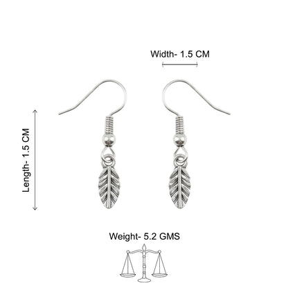 Little Leaf  Oxidized Drop Earrings