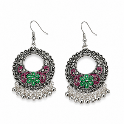 Meher Bloom Oxidised Pearl Earrings