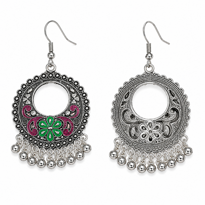 Meher Bloom Oxidised Pearl Earrings
