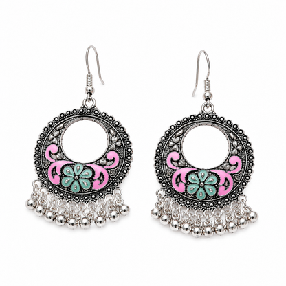 Blush Bloom Hanging Pearl Earrings