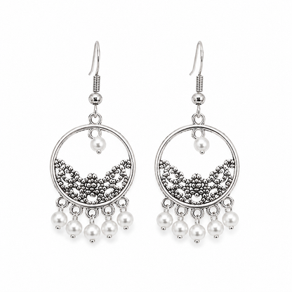 Moon Bloom Pearl Drop Earrings