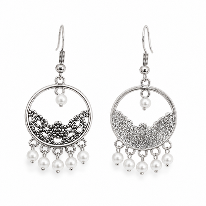 Moon Bloom Pearl Drop Earrings