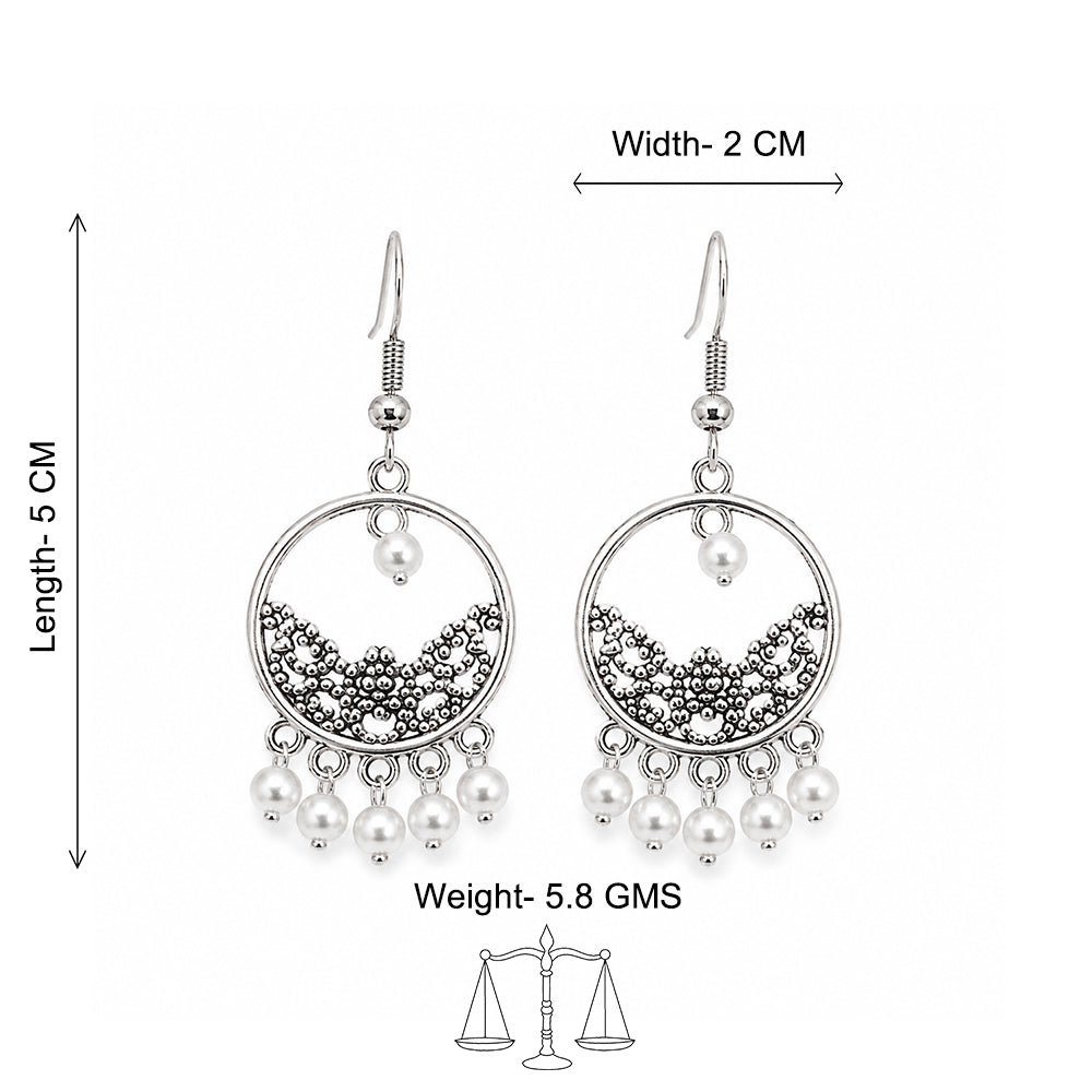 Moon Bloom Pearl Drop Earrings