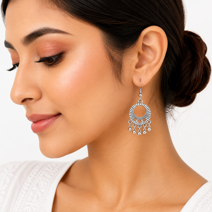 Classic Round Pearl Dangler Earrings