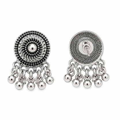 Elegant Silver Bead Fringe Earrings