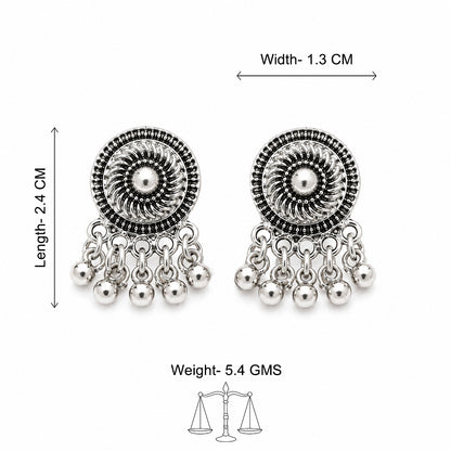 Elegant Silver Bead Fringe Earrings