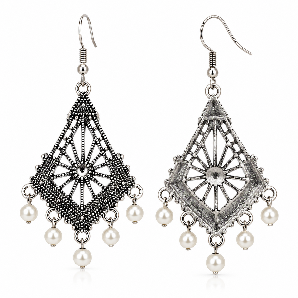 Elegant Lattice Pearl Drops