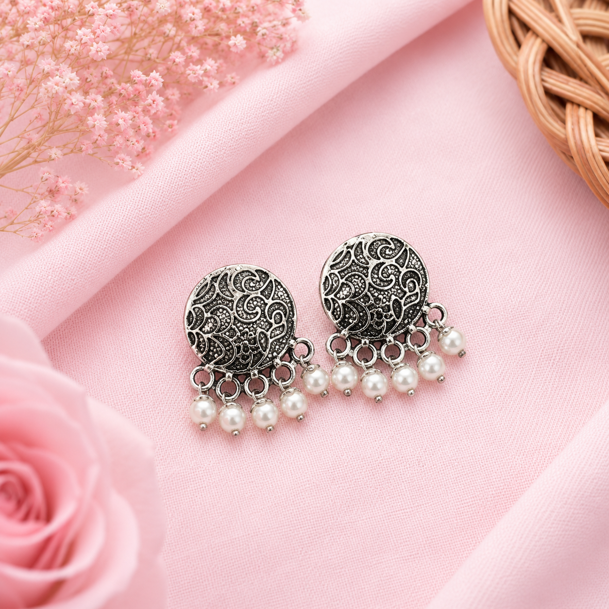 Vintage Floral Filigree Earrings