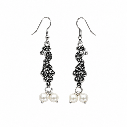 Antique Peacock Pearl Earrings