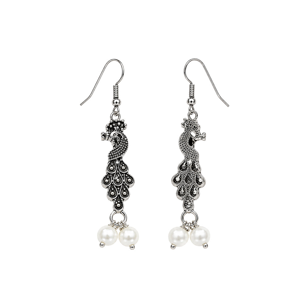 Antique Peacock Pearl Earrings