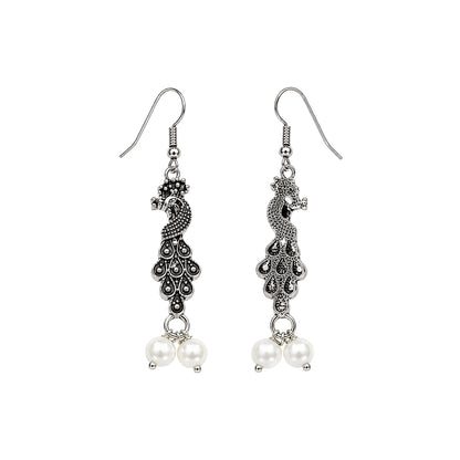 Antique Peacock Pearl Earrings