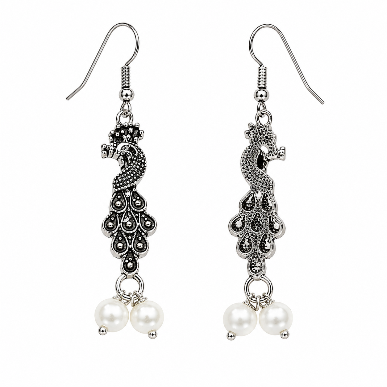 Antique Peacock Pearl Earrings