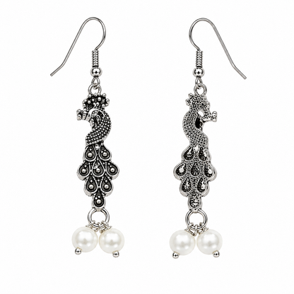 Antique Peacock Pearl Earrings