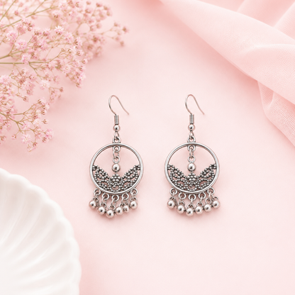Vintage Silver Beaded Earrings