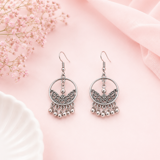 Vintage Silver Beaded Earrings