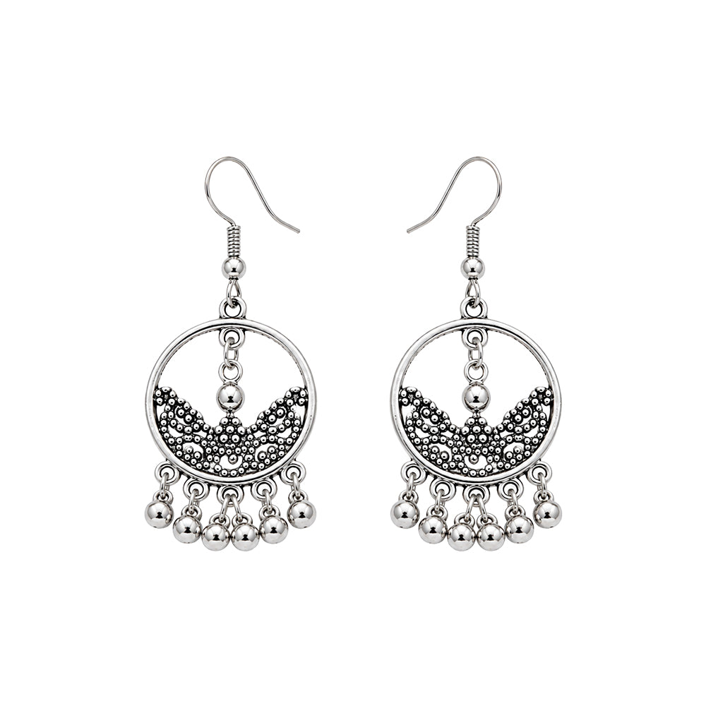 Vintage Silver Beaded Earrings