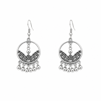 Vintage Silver Beaded Earrings