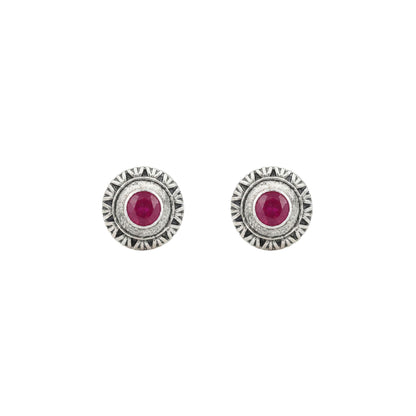 Round Oxidized Pearl Drop Earrings