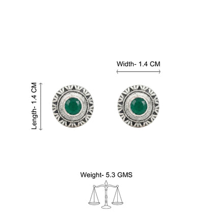 Round Oxidized Pearl Drop Earrings