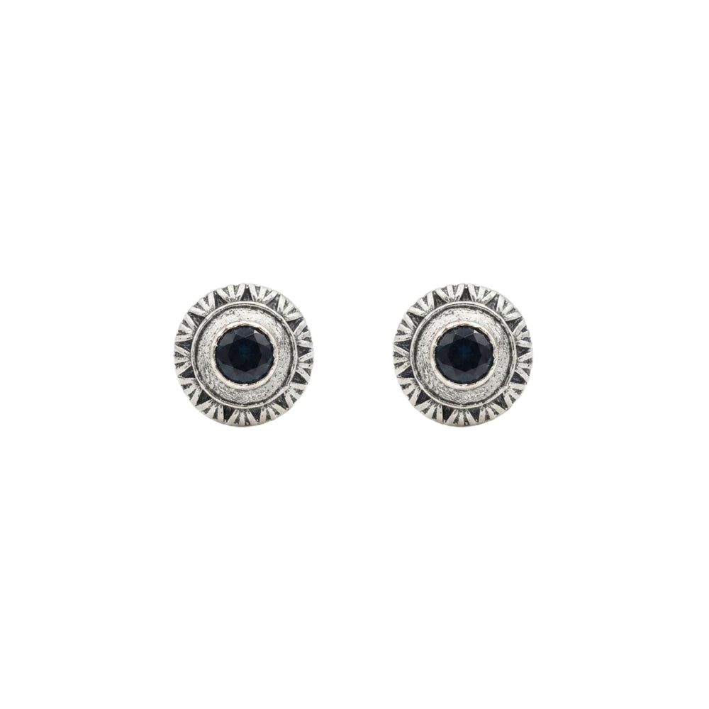 Round Oxidized Pearl Drop Earrings