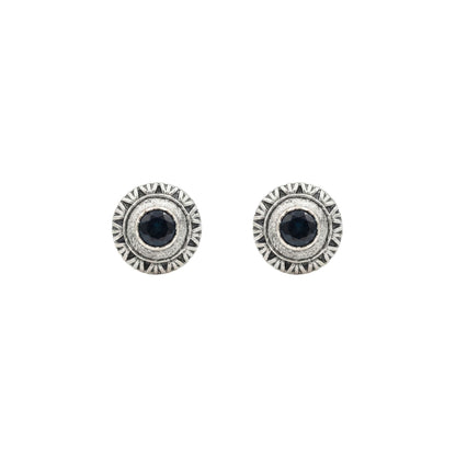 Round Oxidized Pearl Drop Earrings