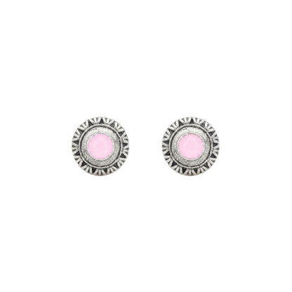 Round Oxidized Pearl Drop Earrings