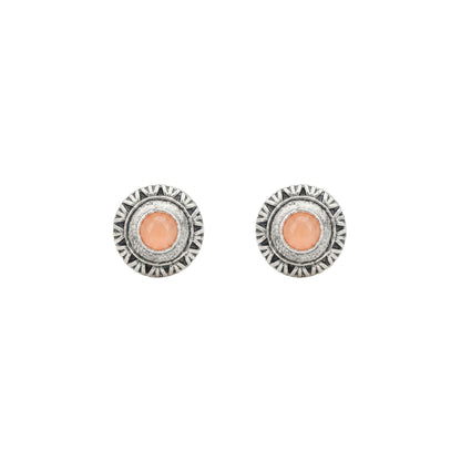 Round Oxidized Pearl Drop Earrings