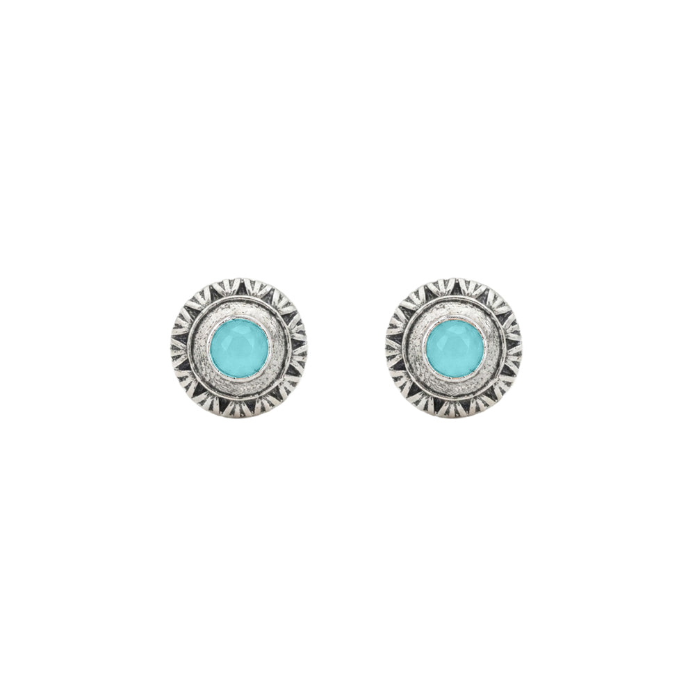 Round Oxidized Pearl Drop Earrings