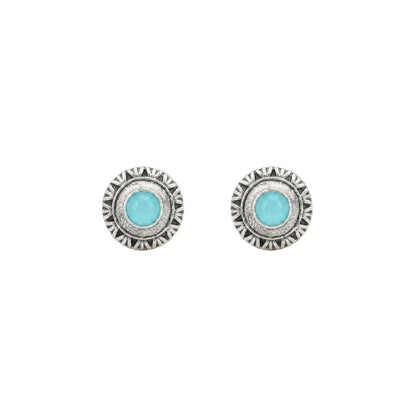 Round Oxidized Pearl Drop Earrings