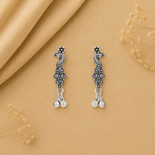 Antique Peacock Ghungroo Earrings