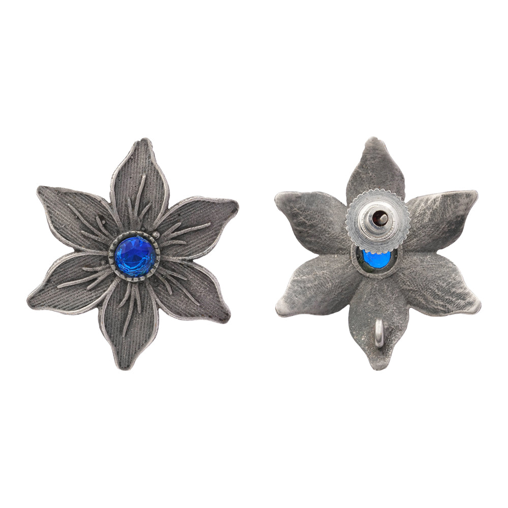 Minima-lily stud earrings (Blue)