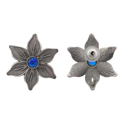 Minima-lily stud earrings (Blue)