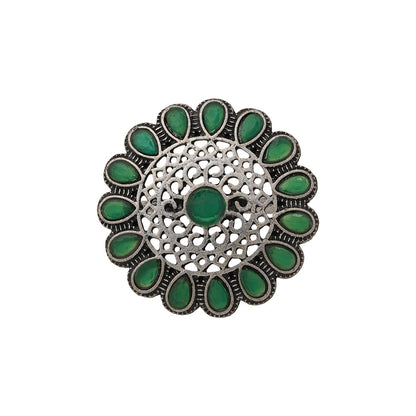 Bloomlet stone studded rings (Green)
