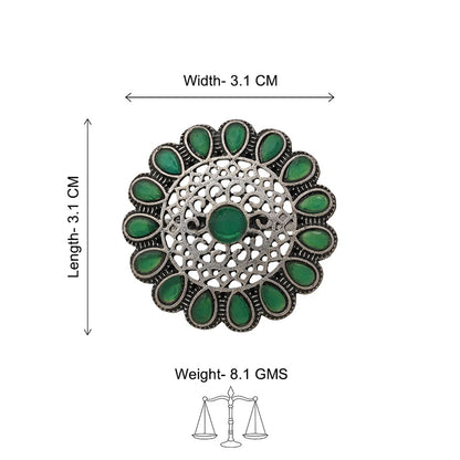 Bloomlet stone studded rings (Green)