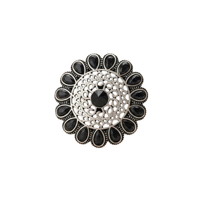 Bloomlet stone studded rings (Black)