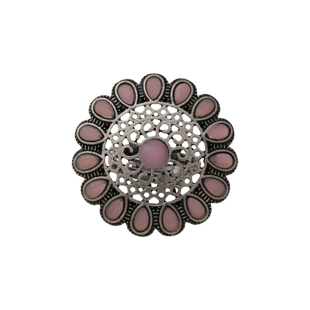 Bloomlet stone studded rings (Baby Pink)