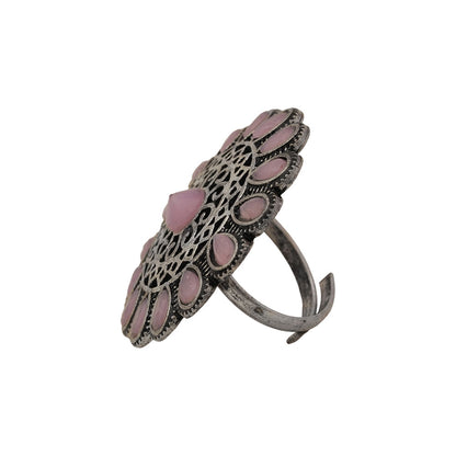 Bloomlet stone studded rings (Baby Pink)