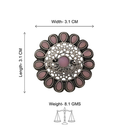 Bloomlet stone studded rings (Baby Pink)