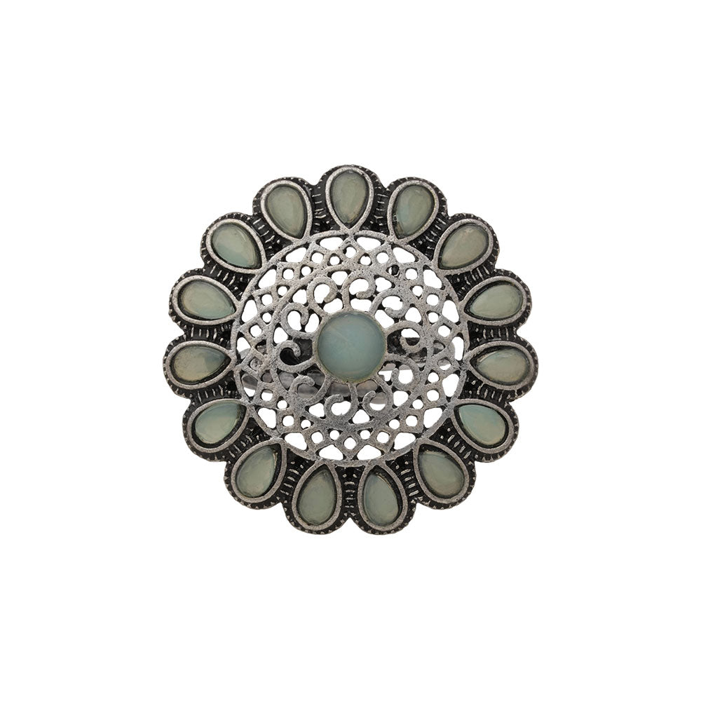 Bloomlet stone studded rings (Mint)