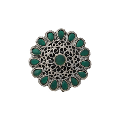 CrystaBud stone studded ring (Green)
