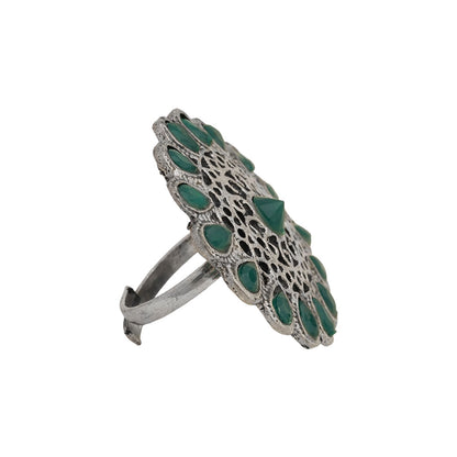 CrystaBud stone studded ring (Green)