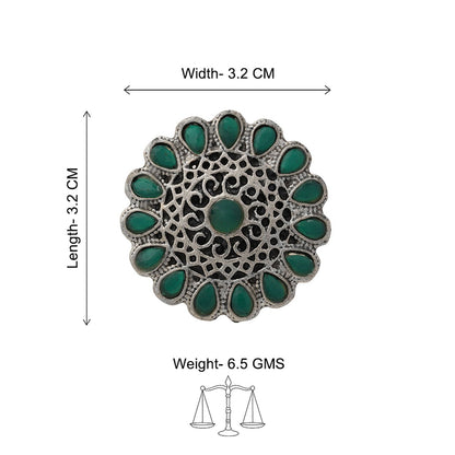 CrystaBud stone studded ring (Green)