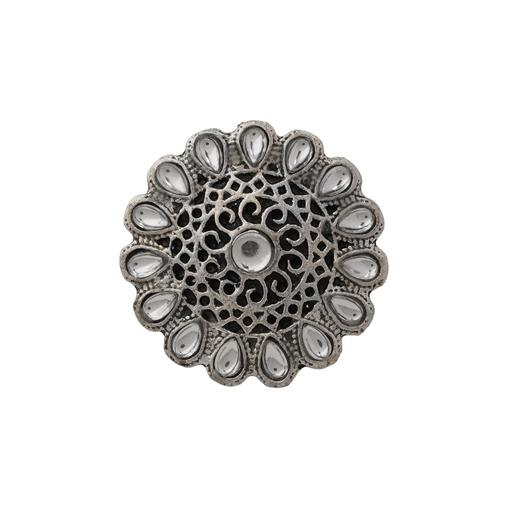 CrystaBud stone studded ring (White)