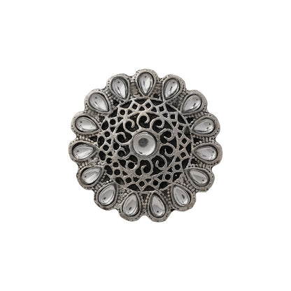 CrystaBud stone studded ring (White)