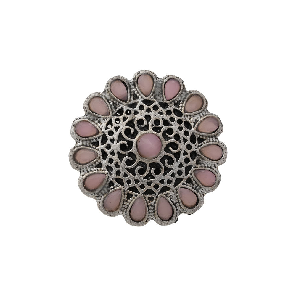 CrystaBud stone studded ring (Baby Pink)