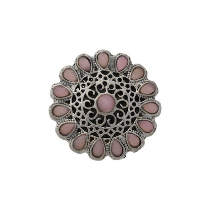 CrystaBud stone studded ring (Baby Pink)